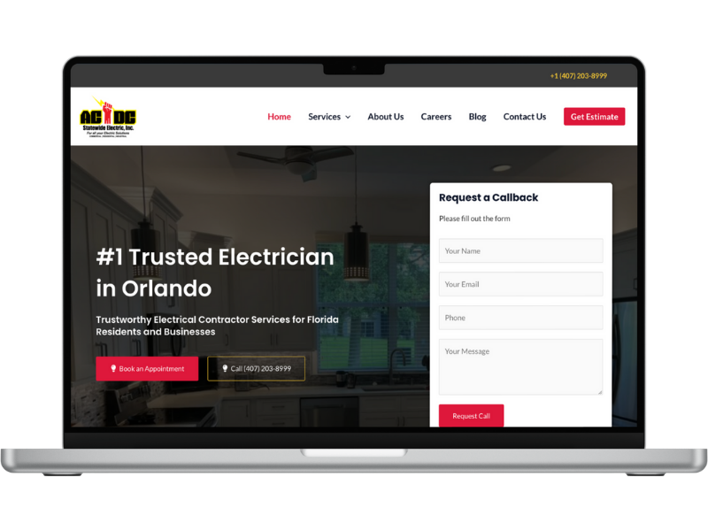 Electrician website mockup