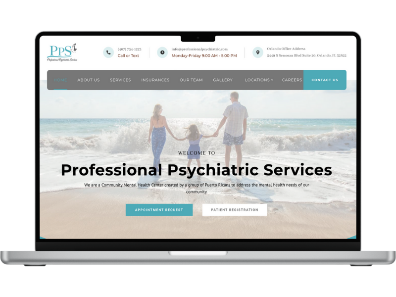 Psychiatric Services website mockup